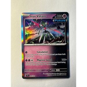 Pokémon Iron Valiant 080/162 SV05: Temporal Forces Rare Holo Basic 130 HP Card
